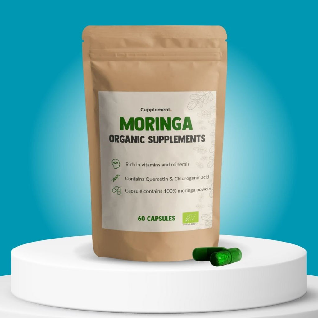 Moringa Capsules Bio • 100% Biologisch, vitaminen, mineralen & eiwitten • 60 Stuks