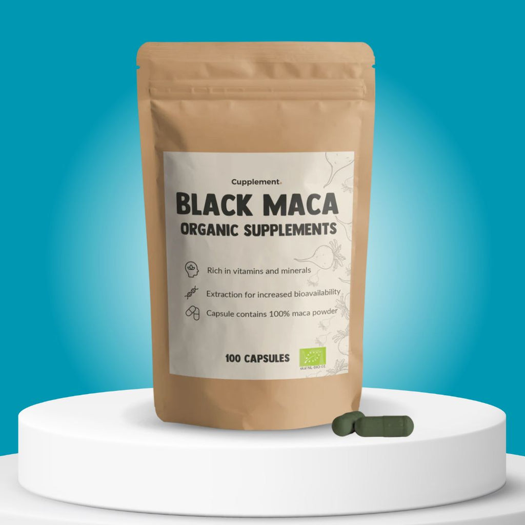 Black Maca Capsules Bio Ondersteunin• 100% Natuurlijk & Biologisch – 100 Stuks