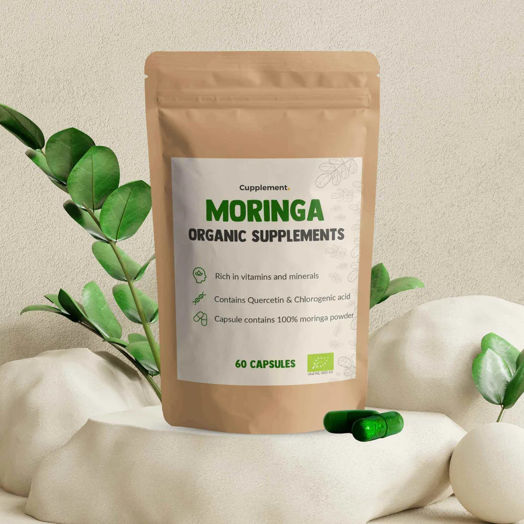 Moringa Capsules Bio • 100% Biologisch, vitaminen, mineralen & eiwitten • 60 Stuks