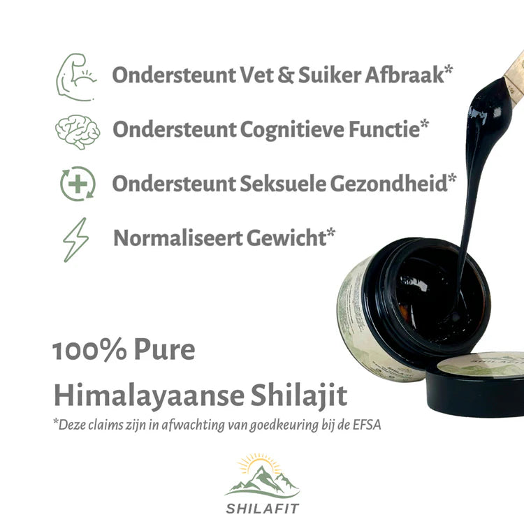 SHILAFIT® Shilajit Resin – Hoogwaardige shilajit met 76-82% fulvinezuur, rechtstreeks uit de Himalaya. Zorgvuldig getest voor zuiverheid en veiligheid. Ondersteunt energie, focus en vitaliteit. Bevat bioactieve stoffen zoals fulvinezuur en humuszuren die bijdragen aan algeheel welzijn en gezonde spijsvertering. 100% puur en natuurlijk supplement voor een gezonde levensstijl.